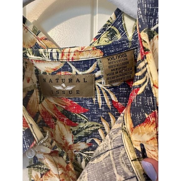 Natural Issue 100% Cotton Short Sleeve Hawaiian Tropical Button Shirt - Size XXL - Picture 4 of 6